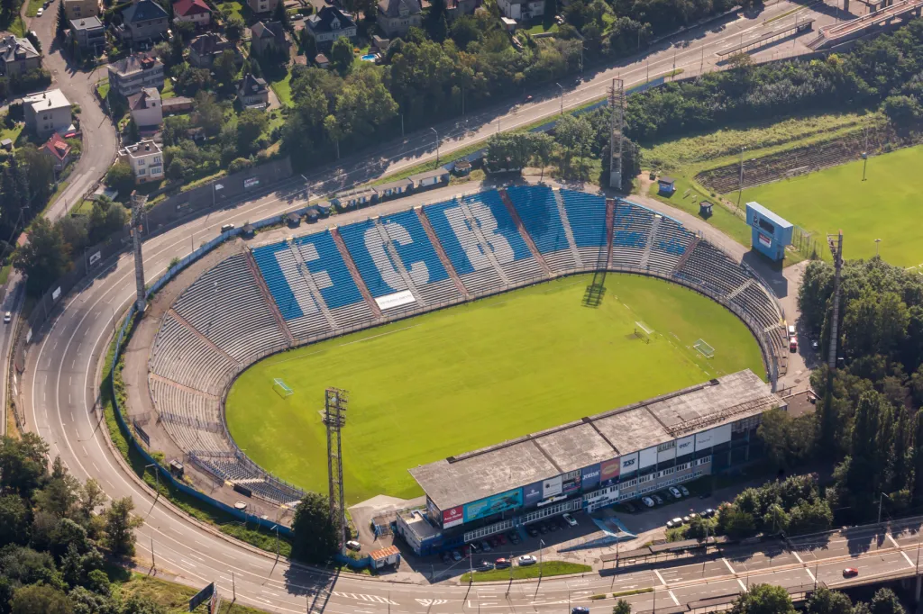 Bývalé tréninkové centrum FC Baník Ostrava, Bazaly, na leteckém snímku