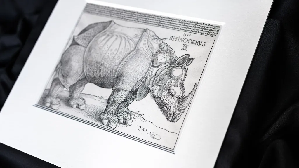 Dřevořez Nosorožec od Albrechta Dürera v knihovně Akademie věd ČR