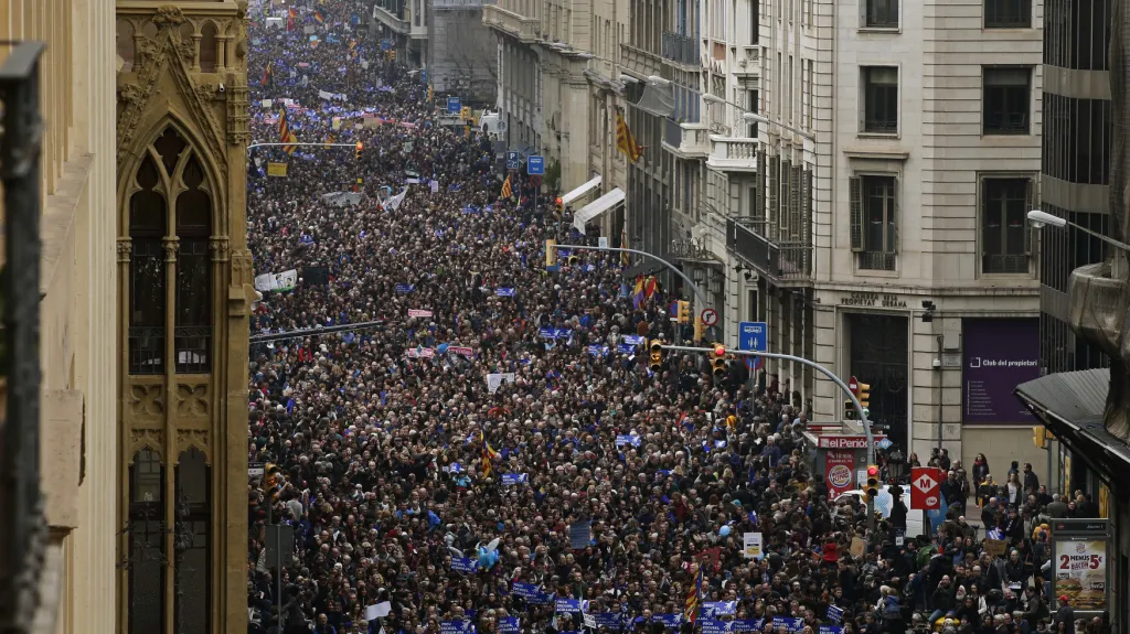 Prouprchlická demonstrace v Barceloně