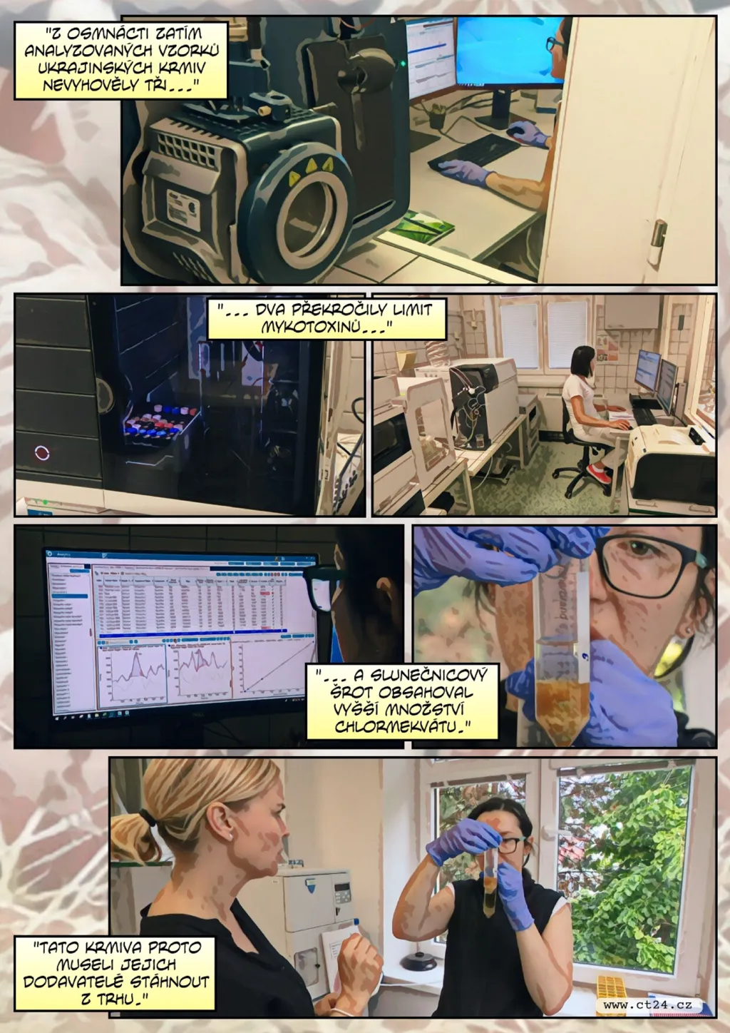 Laboratoře kontrolují kvalitu krmiv