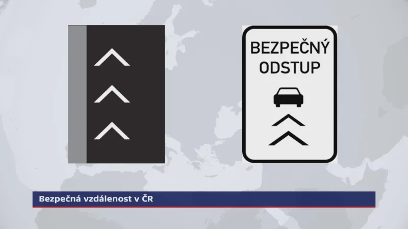 Značky upozorňující řidiče na bezpečný odstup