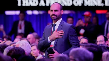 Eduardo Bolsonaro, syn brazilského exprezidenta Jaira Bolsonara (únor 2025)