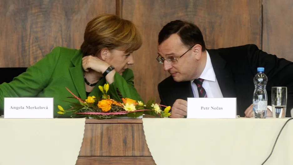 Angela Merkelová a Petr Nečas