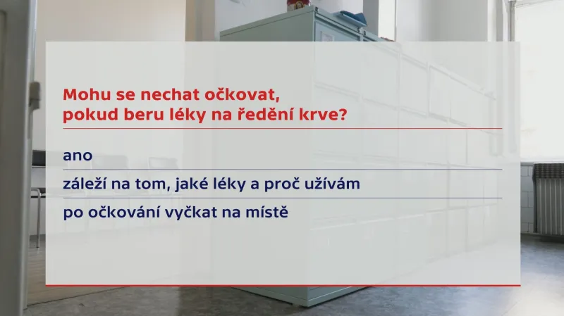 Očkování a léky na ředění krve