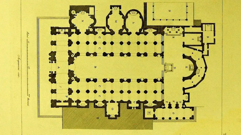 Půdorys gotického chrámu