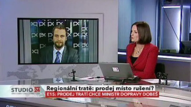 Studio ČT24 k možnému prodeji regionálních tratí