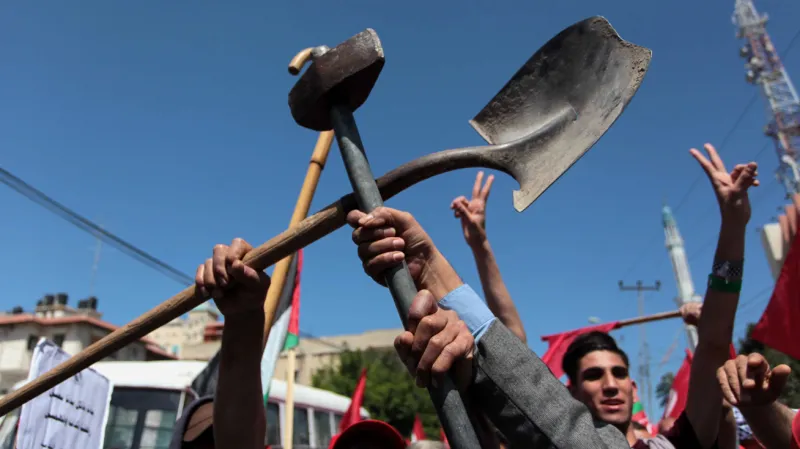 Palestinci v Gaze na 1. máje demonstrovali proti nezaměstnanosti