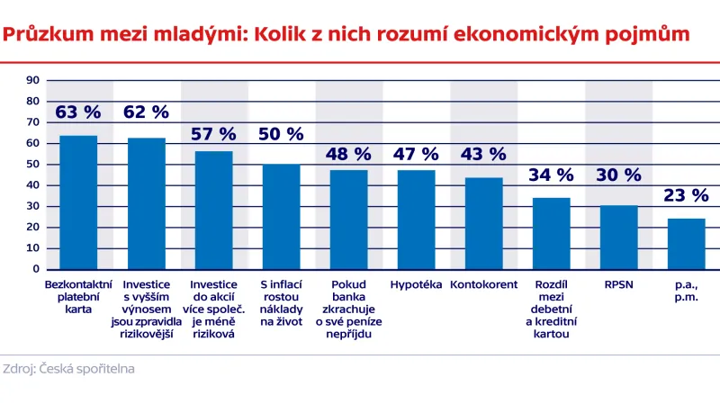 Průzkum mezi mladými: Kolik z nich rozumí ekonomickým pojmům