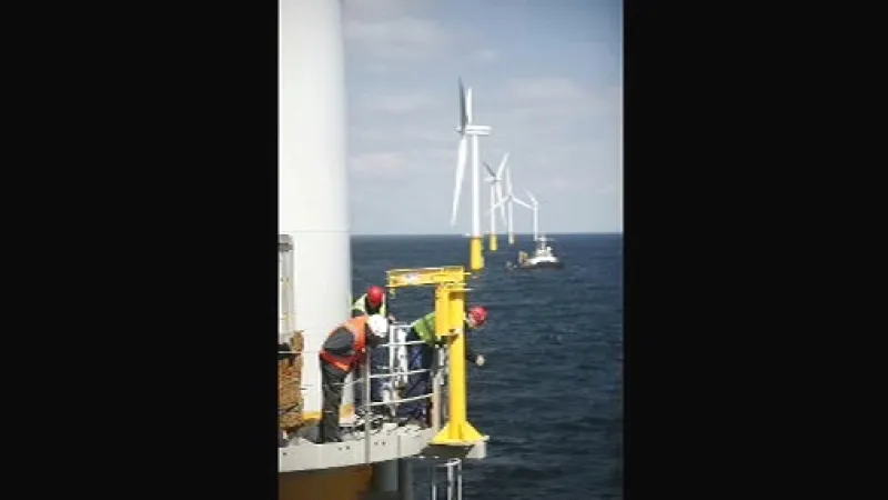 Stavba větrné elektrárny na moři