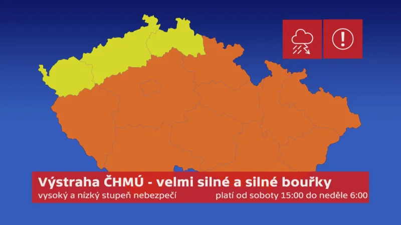 Výstraha na velmi silné bouřky 26./27. 8.
