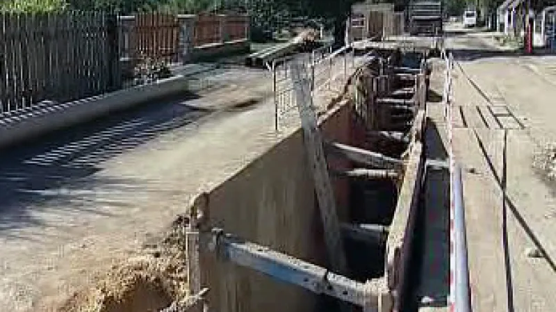 Výkop pro kanalizaci