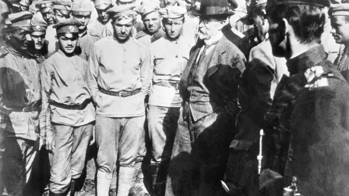 Masaryk s československými dobrovolníky v Rusku