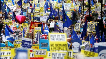 Pochod odpůrců brexitu a zastánců nového referenda