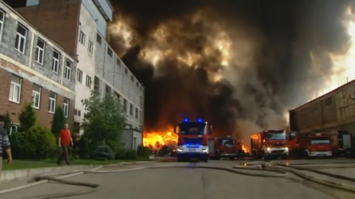 Požár skládky v Polsku