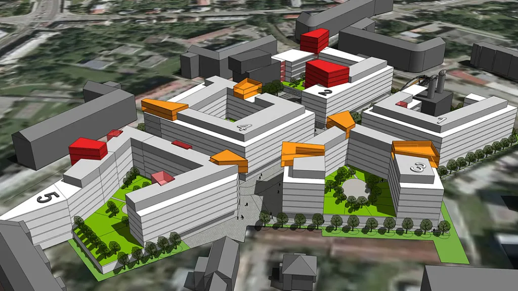 Projekt nové čtvrti v Olomouci