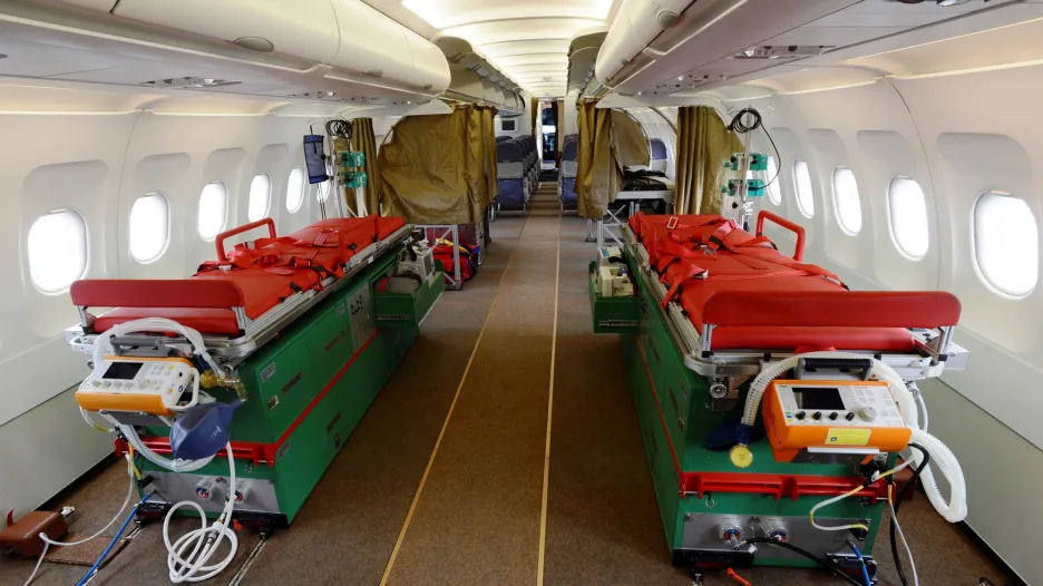 Upravený interiér armádního Airbusu