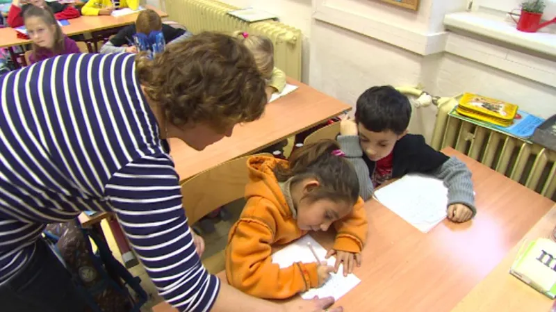 Děti z ubytovny ve škole