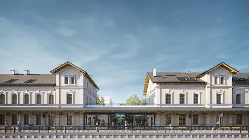 Vizualizace zrekonstruovaného nádraží v Táboře