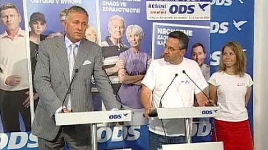 Tisková konference Mirka Topolánka a Jana Zahradila