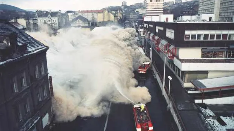 Plošné demolice v centru Ústí na konci 80. let