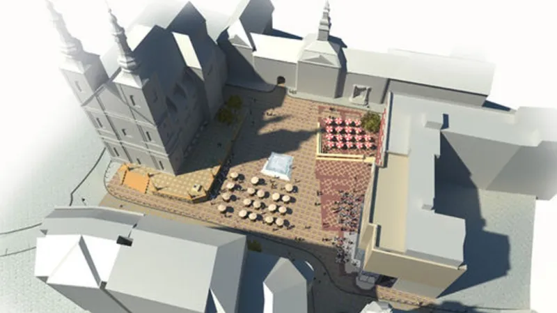 Návrh rekonstrukce Dominikánského náměstí architekta P. Hrůši
