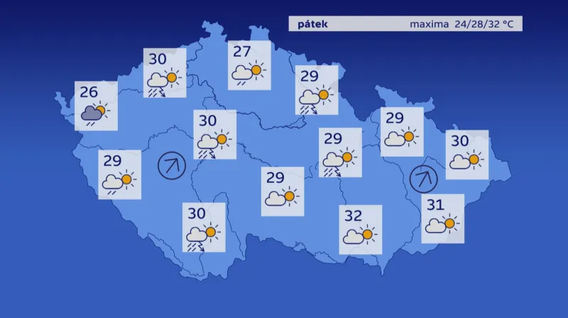 Předpověď počasí na pátek