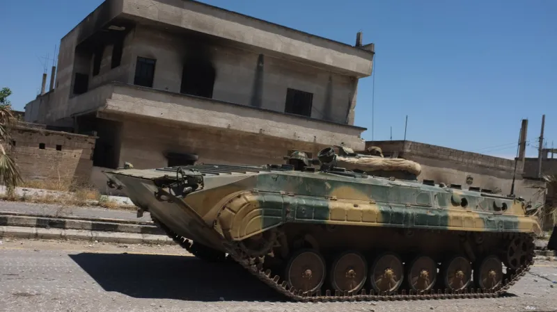 Syrská armáda ve městě Húlá