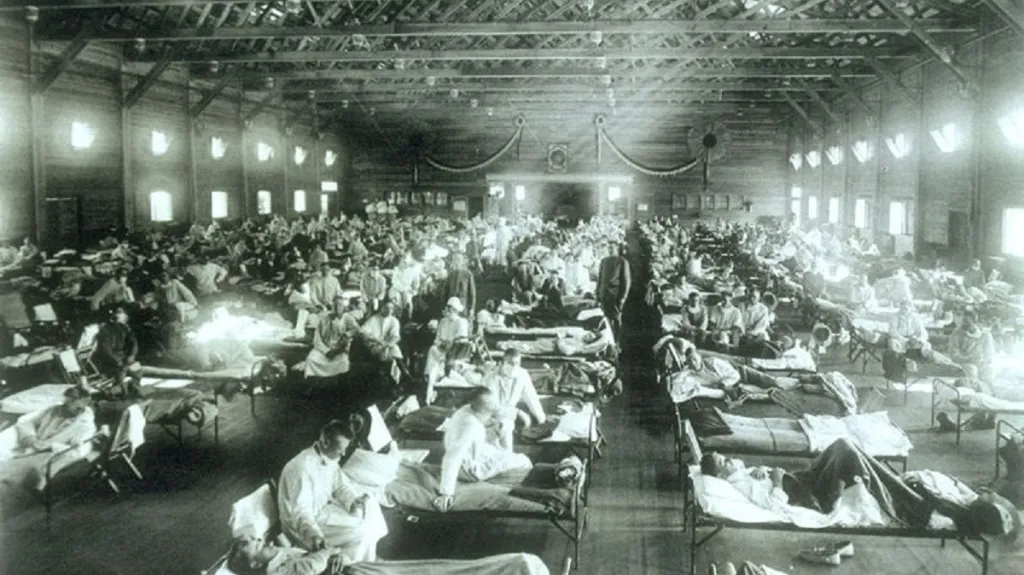 Jedním z prvních míst v USA, kde chřipka propukla, byla vojenská základna  Fort Riley v Kansasu