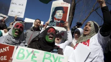 Protesty proti Muammaru Kaddáfímu v USA