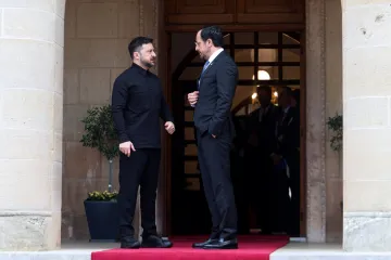 Zelenskyj vyjádřil po příletu na Kypr naději, že se blíží členství Ukrajiny v EU