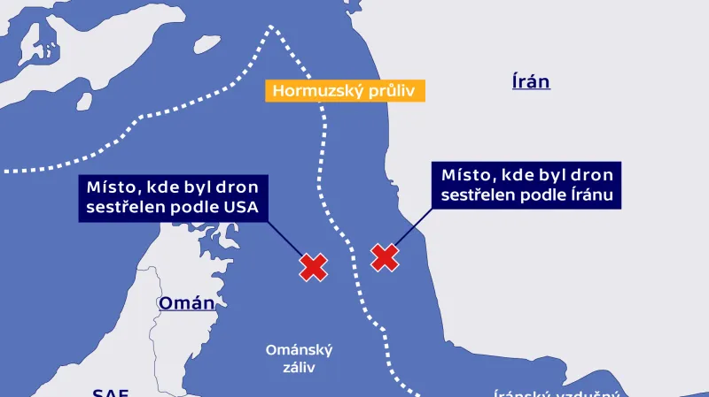 Spor USA a Íránu o místo sestřelení amerického dronu