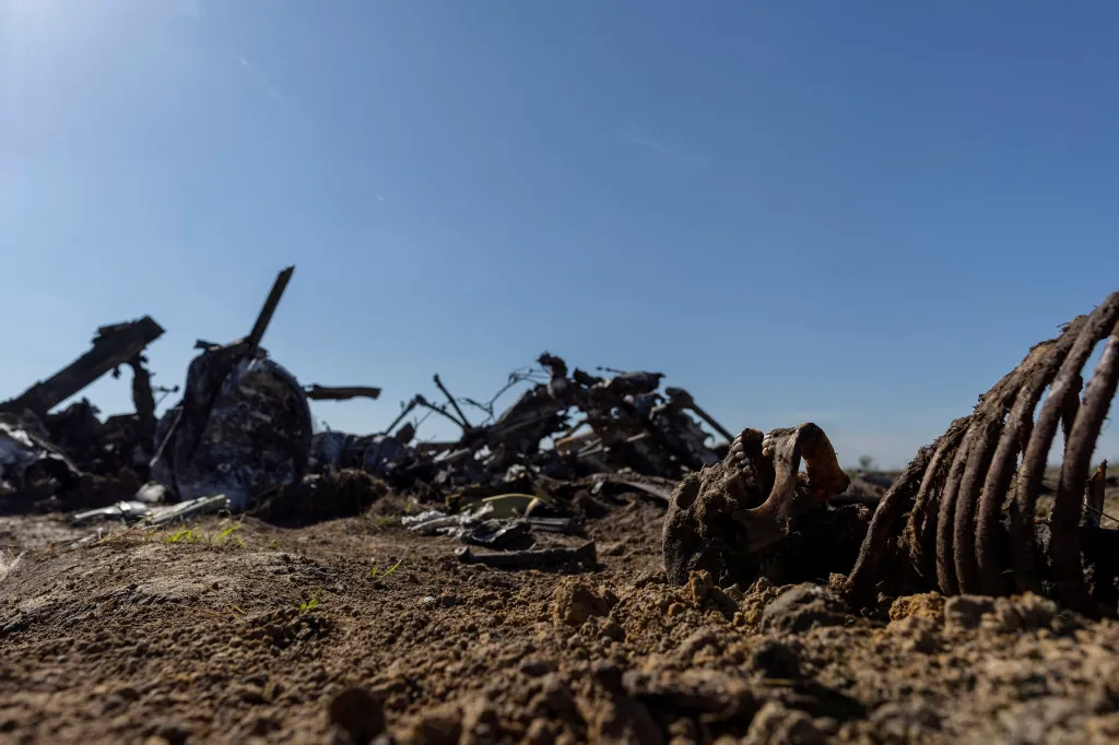 5. května 2022, místa nedávných bojů blízko Makarivu u Kyjeva