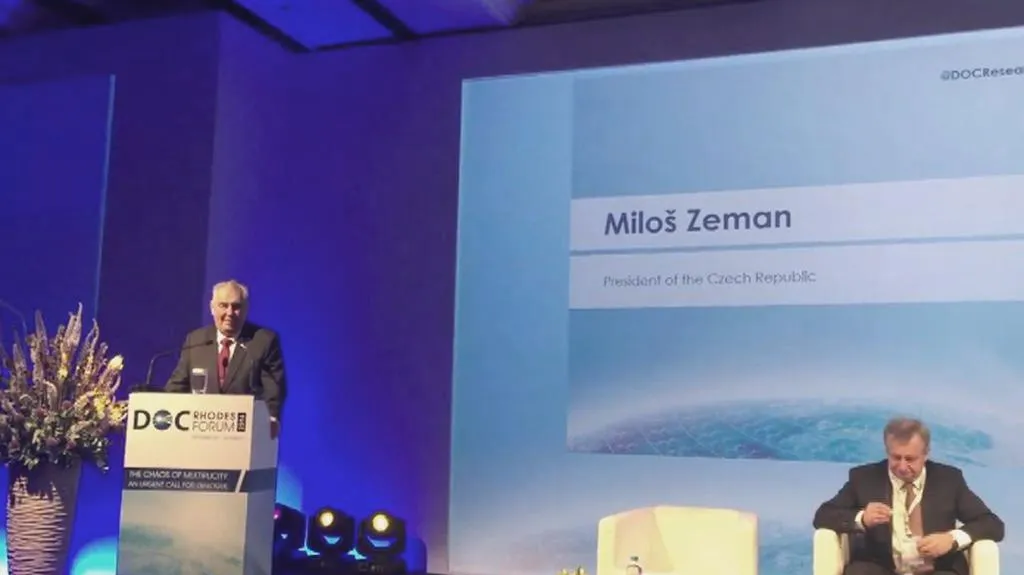 Miloš Zeman na rhodoské konferenci