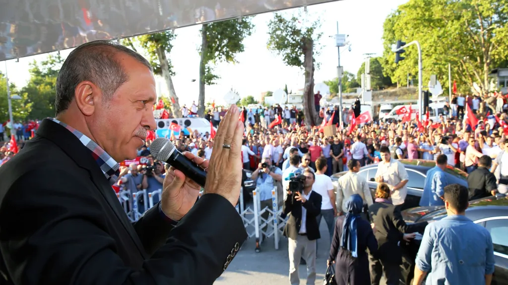 Prezident Erdogan během projevu v Istanbulu