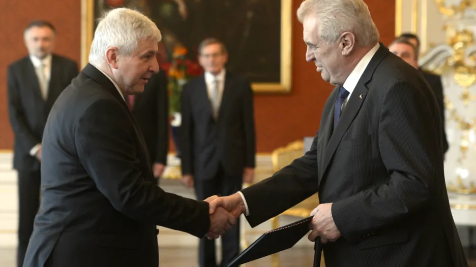 Jiří Rusnok a prezident Miloš Zeman