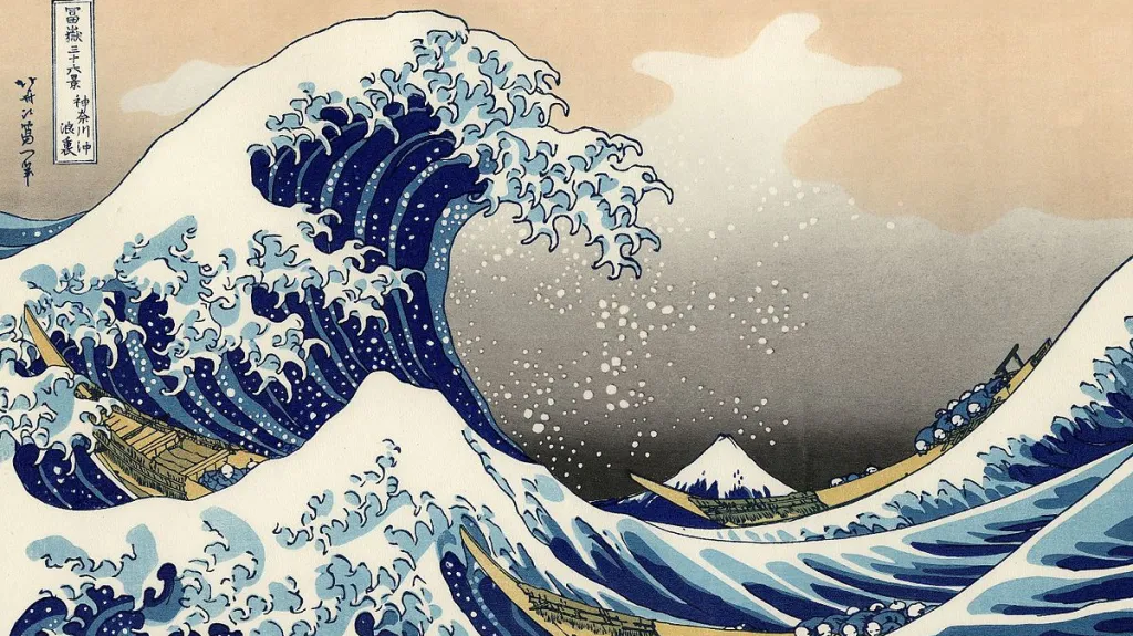 Vlna tsunami, jak ji zachytil v 18. století japonský malíř Hokusai