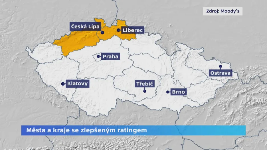 Města a kraje se zlepšeným ratingem