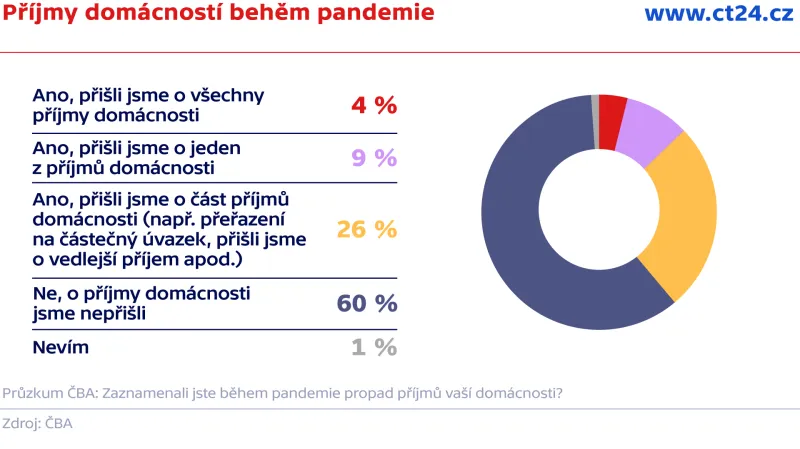 Příjmy domácností behěm pandemie