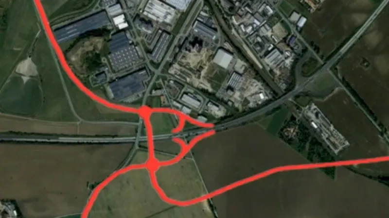 Infografika: Plánovaná podoba dálničního sjezdu na Černovickou terasu