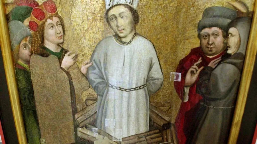 Podobizna Jana Husa na oltáři kostela svatého Václava v Roudníkách