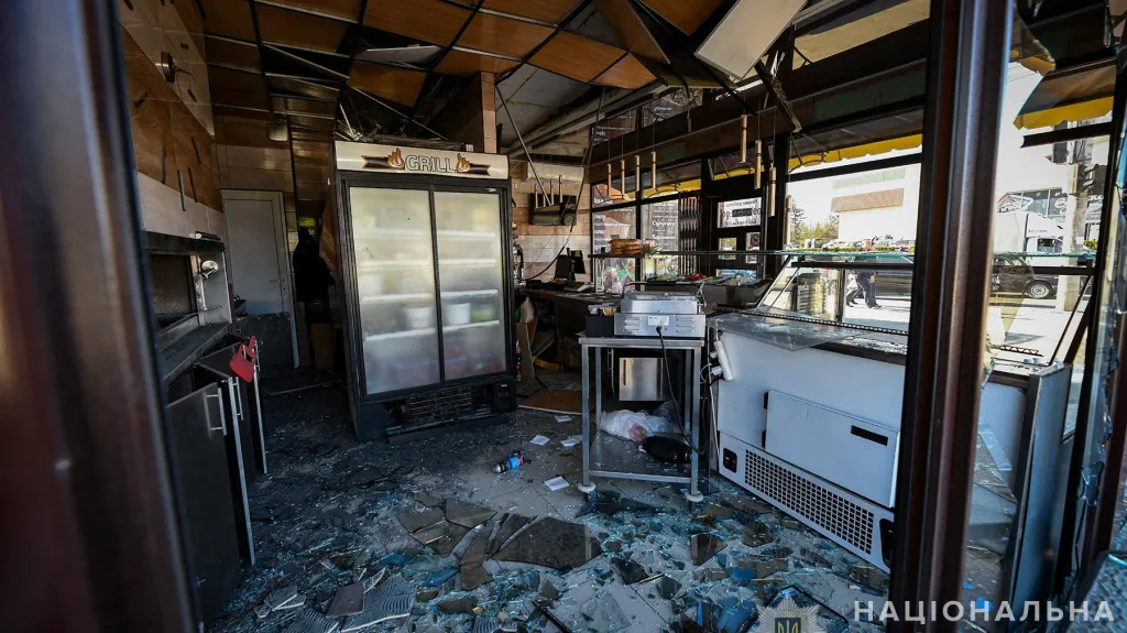 Kavárna v Záporoží po ruském útoku