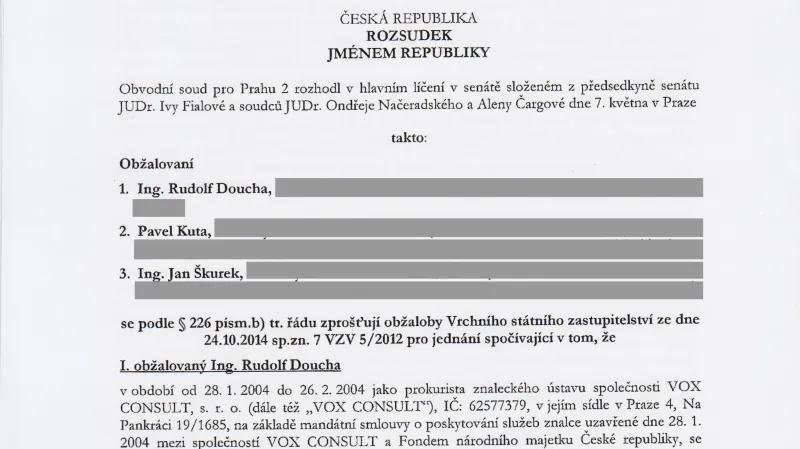 Rozsudek v kauze OKD – strana 1