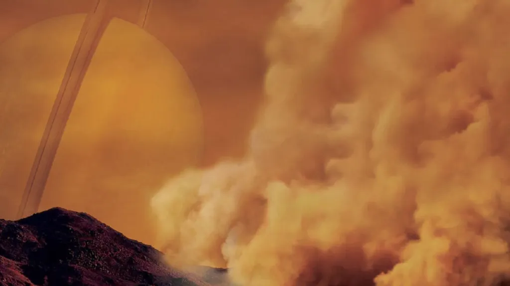 Prachová bouře na Titanu