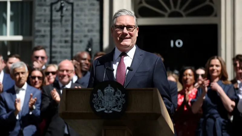Končící britský premiér Keir Starmer při posledním projevu