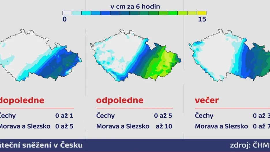 Kolik nasněží v pátek