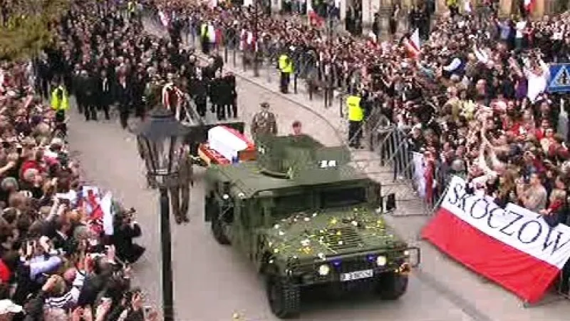 Smuteční průvod na hrad Wawel