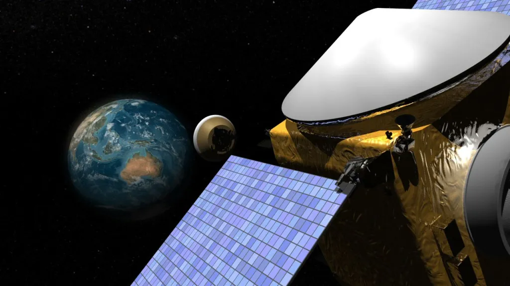 OSIRIS-REx na cestě od Země k asteroidu Bennu