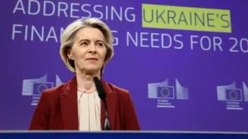 Předsedkyně Evropské komise Ursula von der Leyenová na tiskové konferenci v Bruselu 3. prosince 2025