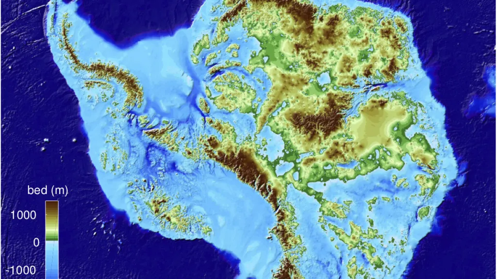 Nejnovější mapa Antarktidy