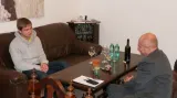 Student Matěj Vích na setkání se starostou Loun